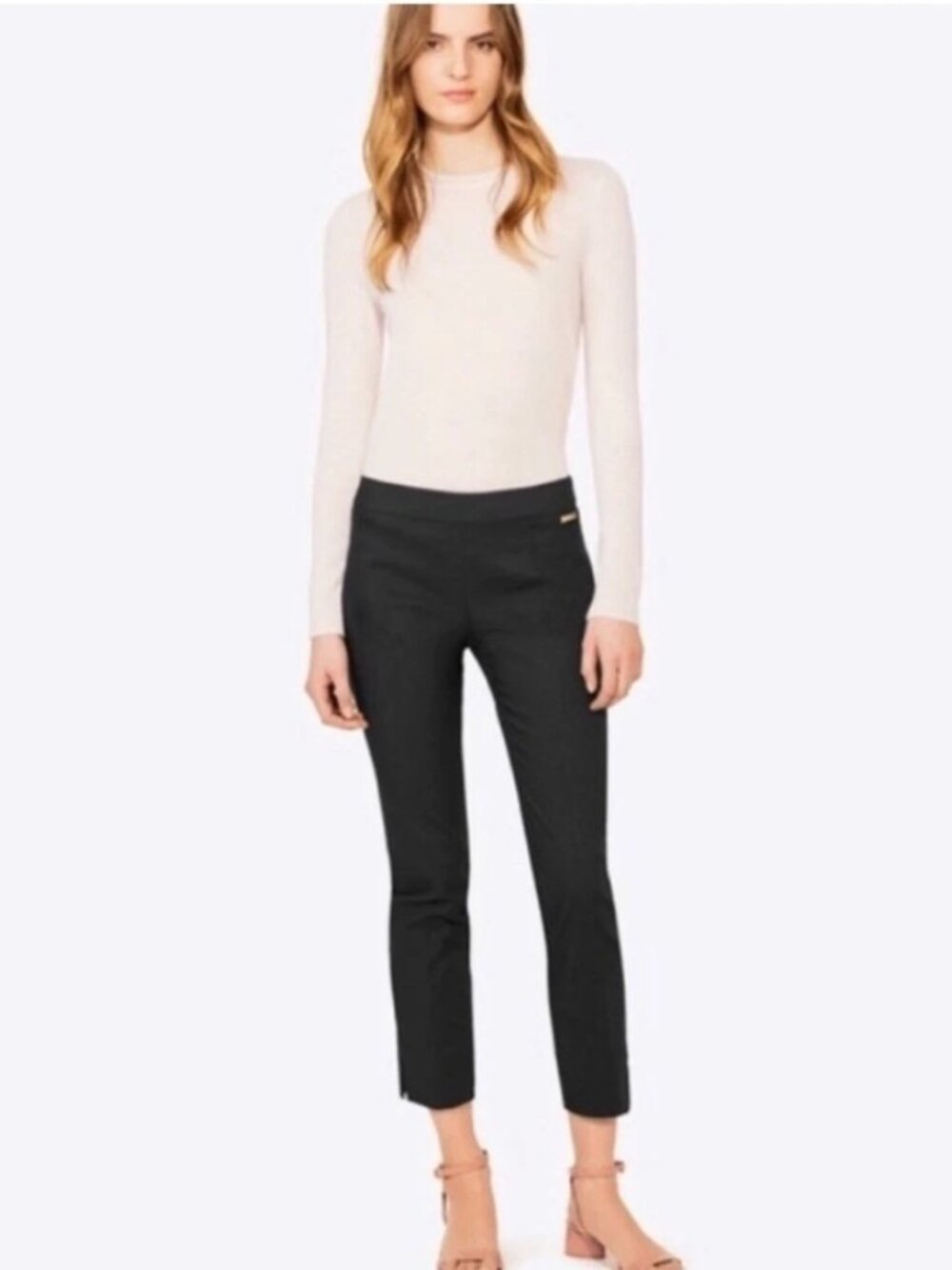 TORY BURCH Callie Slim Ankle Professional Trouser Pants Black Women's Size 14